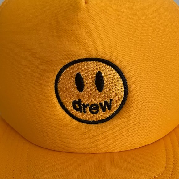drew house Mascot Trucker Hat Golden Yellow rare - Picture 2 of 11